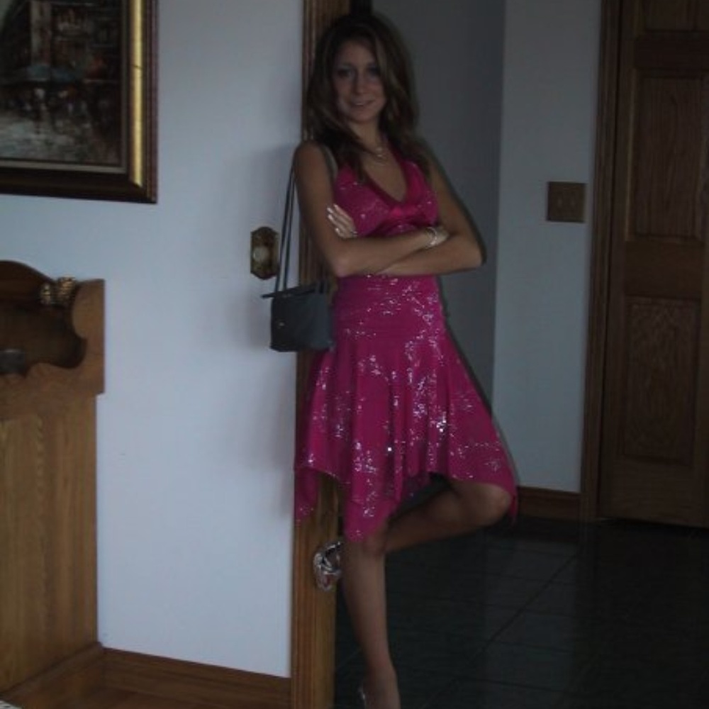 Sparkly Pink Halter Dress